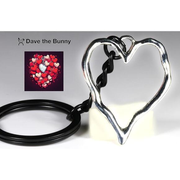Heart Keychains for Women - Crooked Heart Keychain - Picture 3 of 5